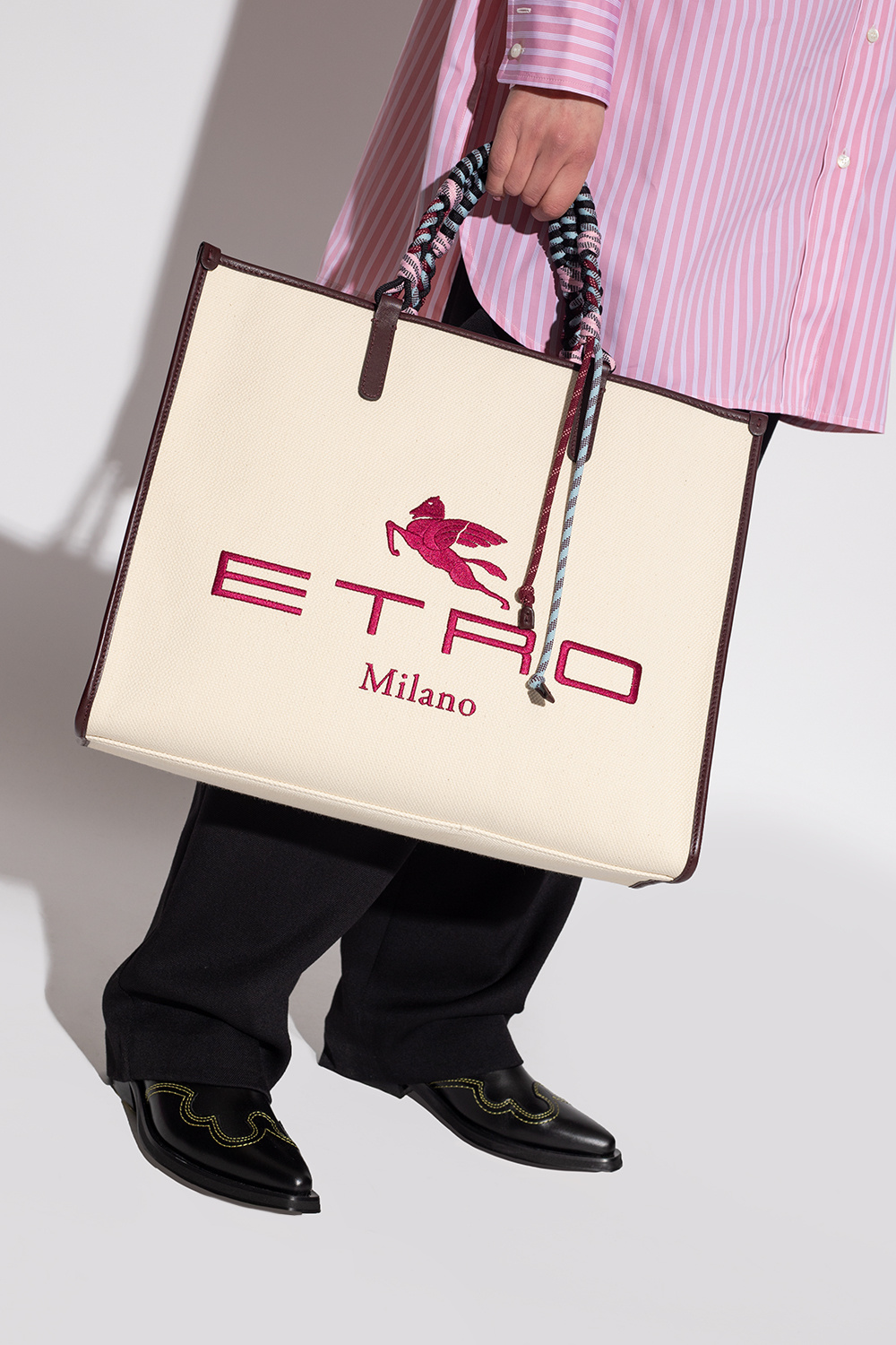 【送料&関税込】Etro Shopping Bag ETRO 'Globetrotter' Shopping Bag Paisley Stamped Large